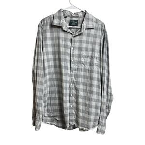 Rodd & Gunn Gray White Check Shirt Men's XL Long Sleeve Button Up Cotton